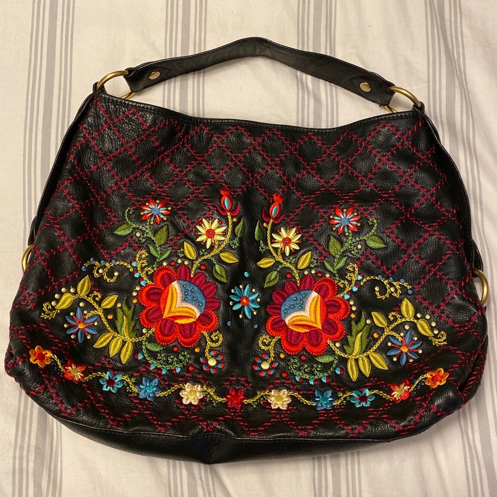 Isabella Fiore leather embroidered purse
